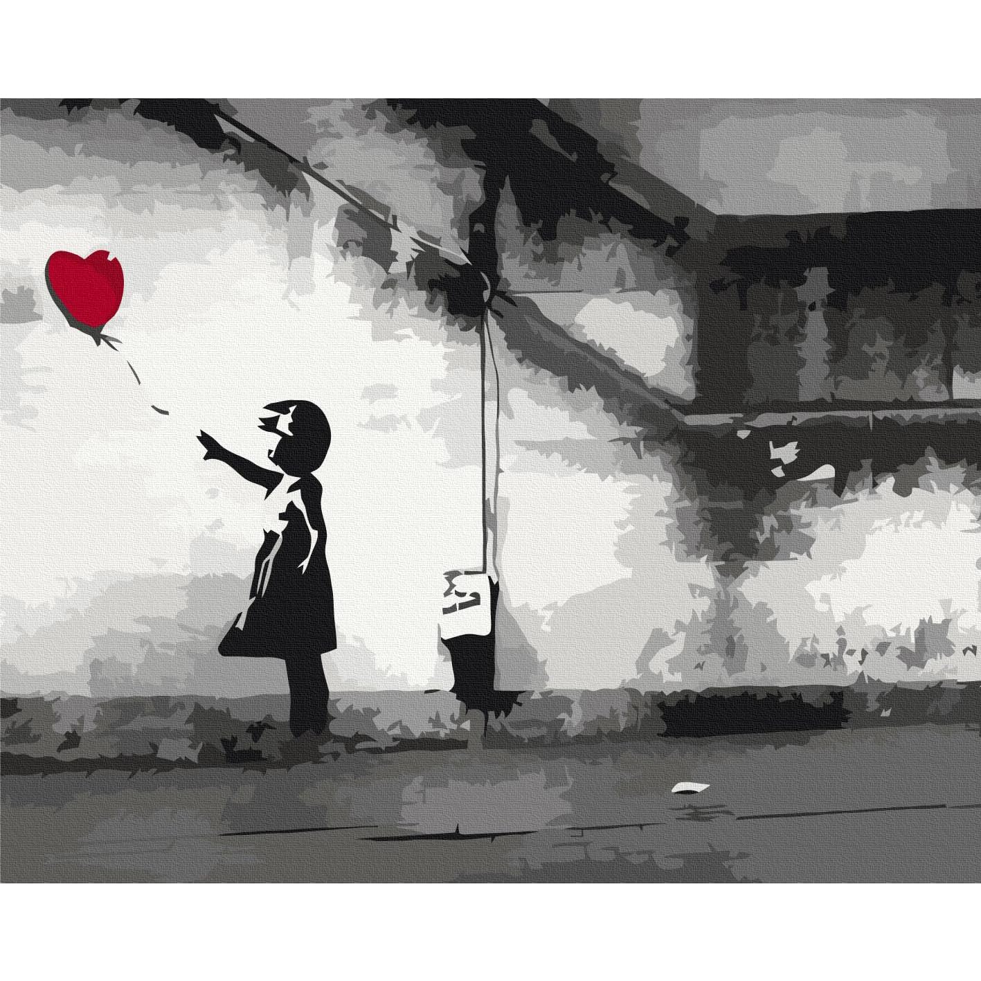 murando - Paint by Numbers Banksy Street Art 50x40 cm painting set with wooden frame on canvas for adults kids painting Handmade kit DIY gift decoration n-A-1004-d-a