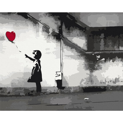 murando - Paint by Numbers Banksy Street Art 50x40 cm painting set with wooden frame on canvas for adults kids painting Handmade kit DIY gift decoration n-A-1004-d-a