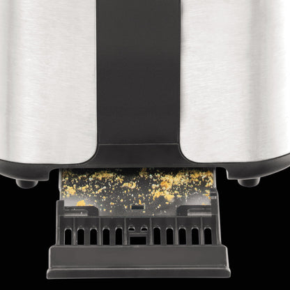 Krups KH442D Control Line Premium Toaster, stainless steel, 2 short slots for 2 slices, bun warmer, 6 browning levels, 850 W, 23.6 x 32.4 x 20.2 cm, silver/black.