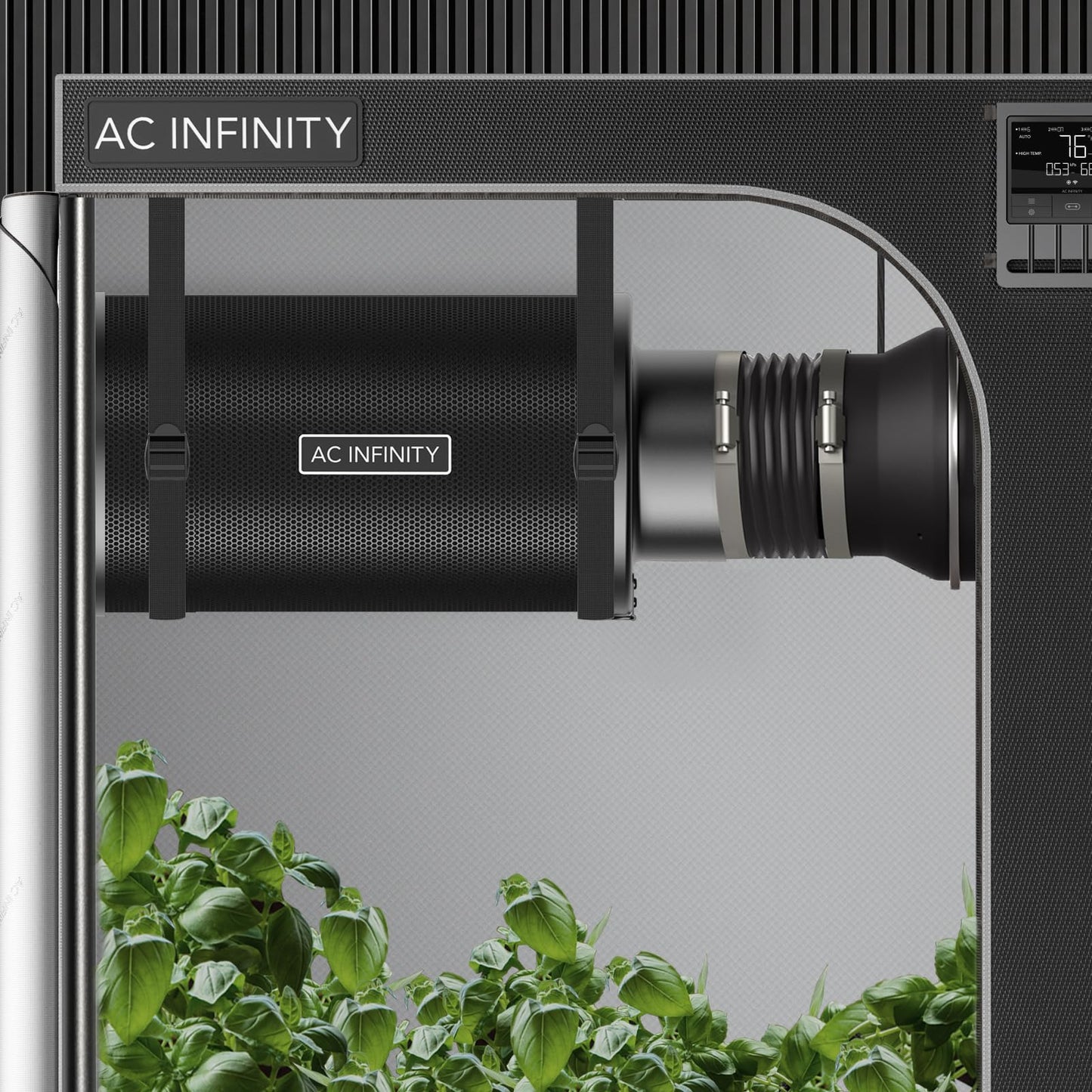 AC Infinity Refillable Activated Carbon Filter Set 150mm - with Activated Carbon Refill Pack, for odor elimination in inline fans and ventilation ducts in grow tents and hydroponics.