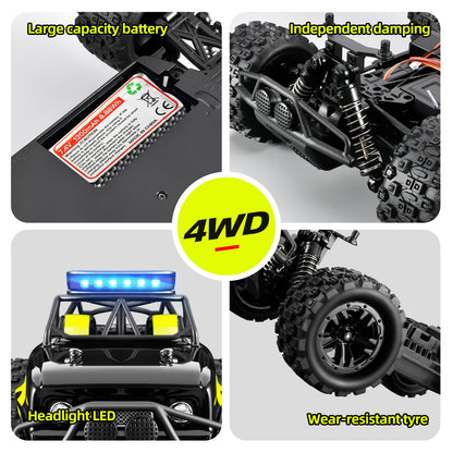 SupKonXi RC Car Remote Controlled, 4WD Off-road Vehicle, 40 km/h Racing Car, 1:18 Scale Monster Truck, 2.4GHz All Terrain RC Crawler, 2 Batteries 60 Minutes, Toy Car for Kids Adults