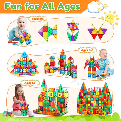 100pcs Magnetic Building Blocks Toy for Kids 3+, Magnet Blocks for 4-8 kids, Montessori STEM Learning Magnetic Set Toy Gift for Kids 3-7 years old Boys Girls