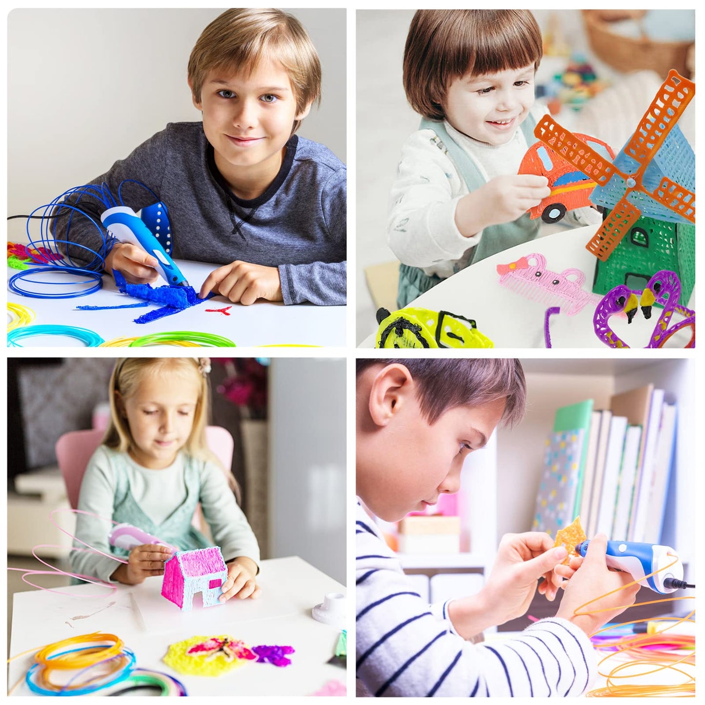 ANCHARA 3D pen filament PCL, 20 colors, 10m each - 3D pen PCL filament 1.75mm, 3D pen color set for low temperatures, 3D kids pen and 3D printing pen accessories.