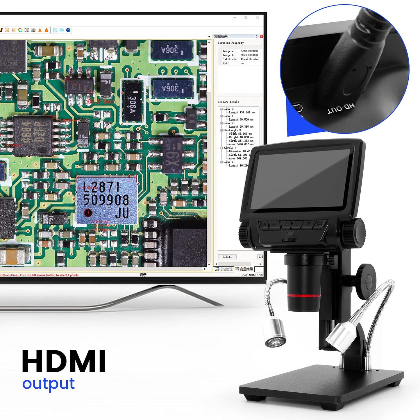 Andonstar ADSM301 HDMI 1080P Full HD Digital Microscope 260X Scope for PCB Circuit Board Soldering Tools Video Microscope with LCD Screen