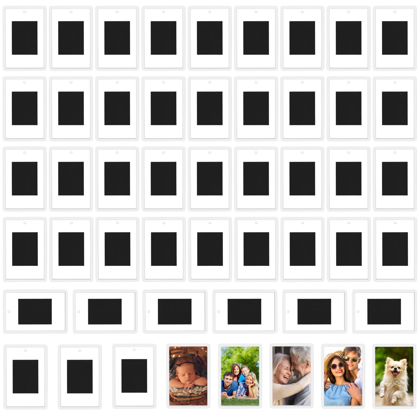 Kurtzy 50 Pack Mini Polaroid Picture Frames Magnetic - 50x Small Photo Magnets - Magnet Picture Frames For 7 x 4.5 cm Photos - Fridge Magnets for Small Pictures - Photo Gifts