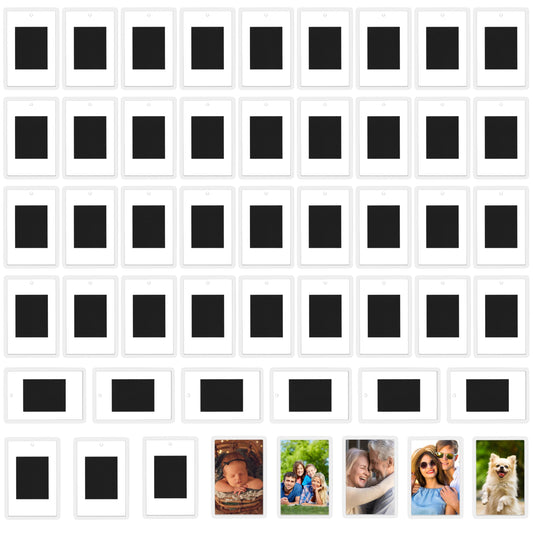 Kurtzy 50 Pack Mini Polaroid Picture Frames Magnetic - 50x Small Photo Magnets - Magnet Picture Frames For 7 x 4.5 cm Photos - Fridge Magnets for Small Pictures - Photo Gifts