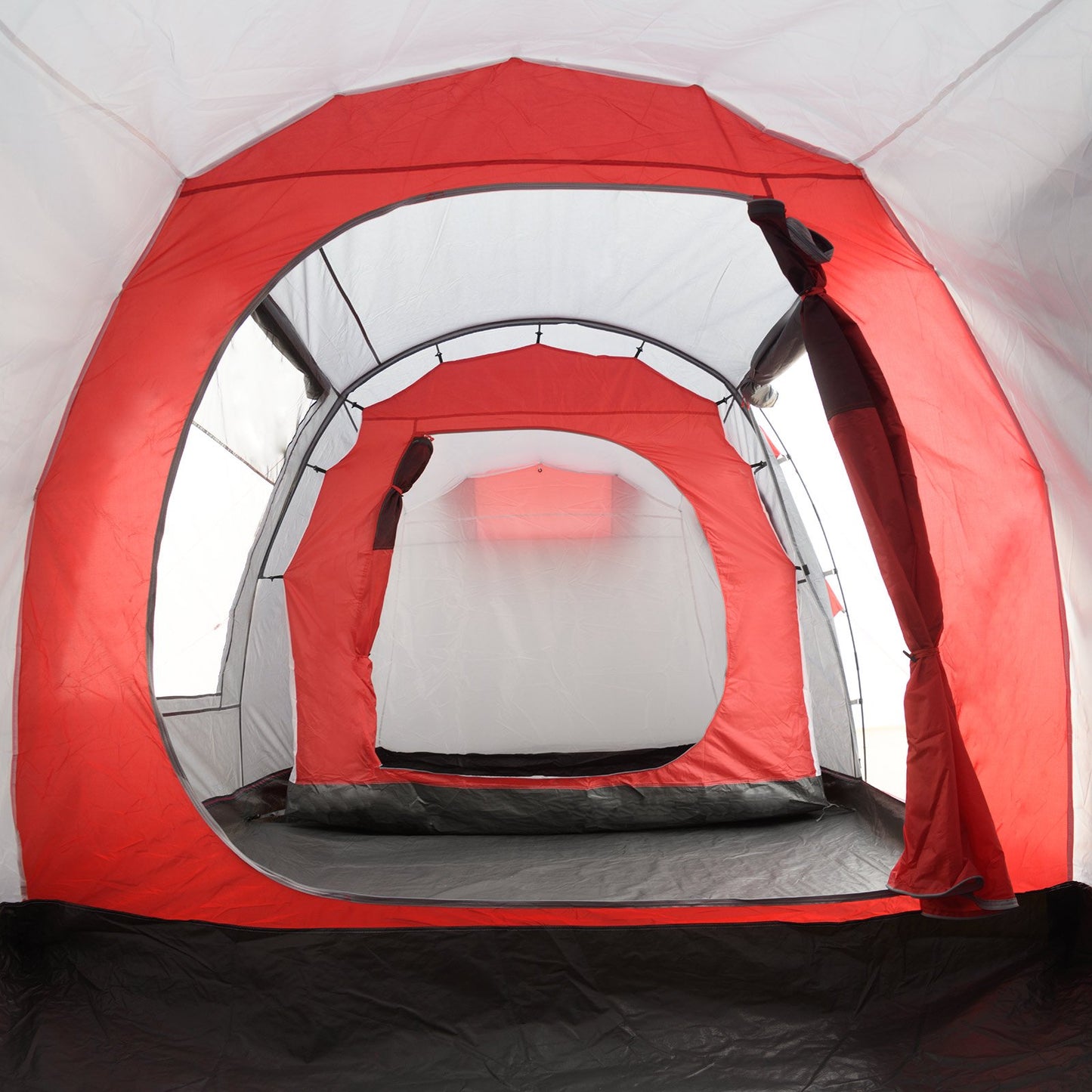 Justcamp Lake 6 Camping Tent, family tent for 6 people, 2 sleeping cabins, tunnel tent with standing height, large, stable, waterproof for festivals, XXL dome tent, portable with carrying bag, tent for families.