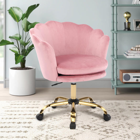 WOLMICS office chair Ergonomic,Desk chair 150kg made of velvet for Home office,Height adjustable swivel chair with padded,Vanity chair for Bedroom