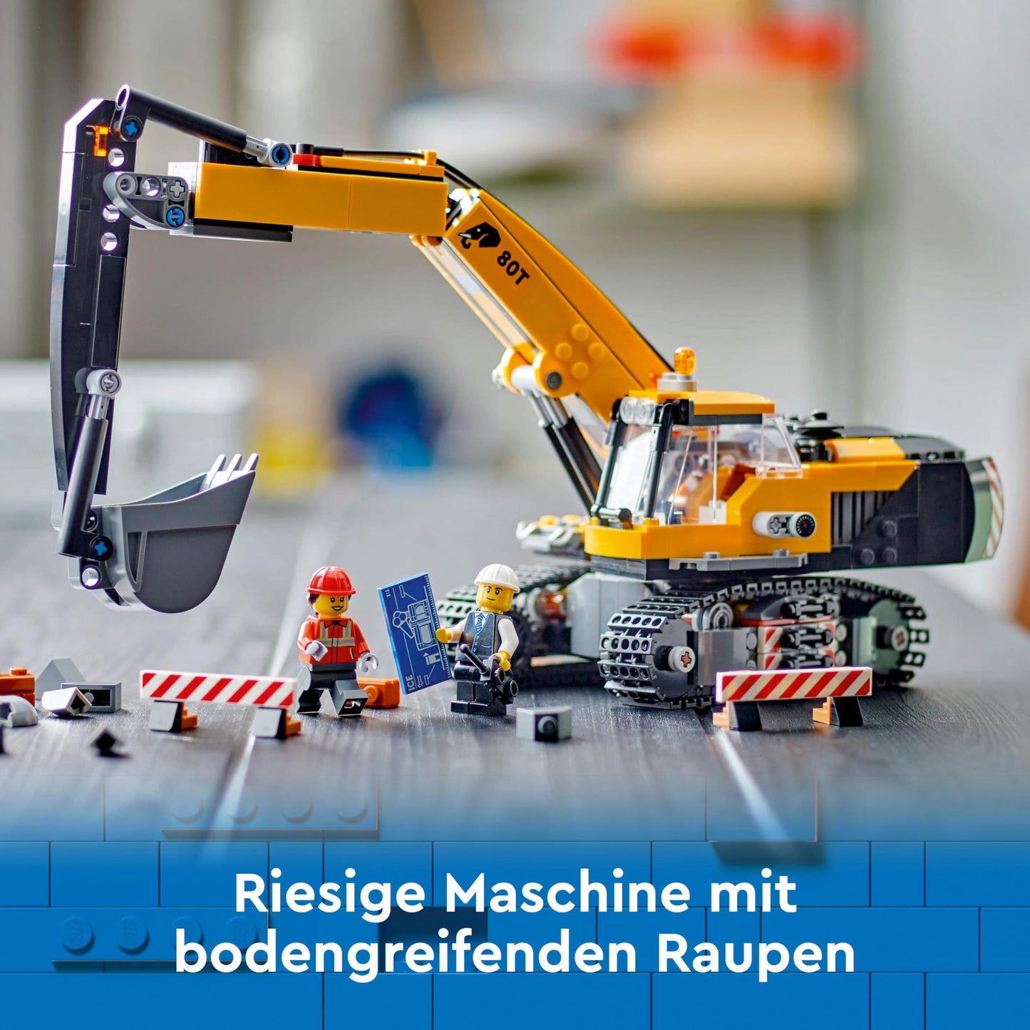 LEGO City Crawler Excavator, toy excavator for kids aged 8 and up, construction toy with excavator model, buildable truck with accessories, and 3 minifigures 60420