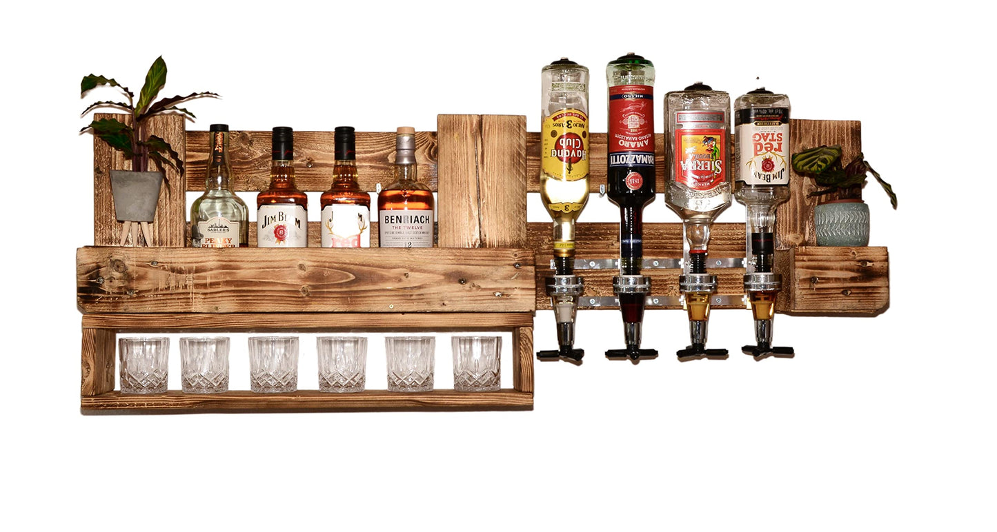 Whiskey shelf wall bar rustic whiskey shelf drink dispenser schnapps gin whiskey whisky pallet furniture schnapps shelf wine bar wall shelf wine rack.
