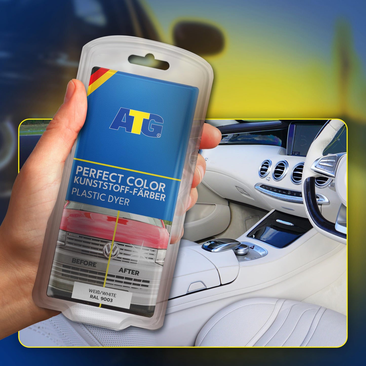 ATG® Plastic Care Auto Polish White - Premium Plastic Refresher for Cars Motorcycles Trucks - Gentle Plastic Care for Auto Exterior & Interior - Car Plastic Polish for maximum shine