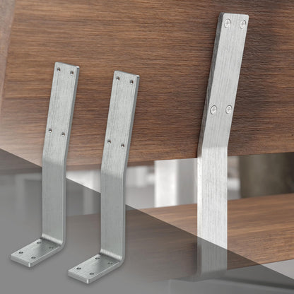 ML-Design 2 Piece Backrest Bracket, Silver, made of stainless steel, 345x90x50 mm, bench backrest, bench back, backrest for screwing, metal backrest bracket profile for seat benches, beds, chairs.