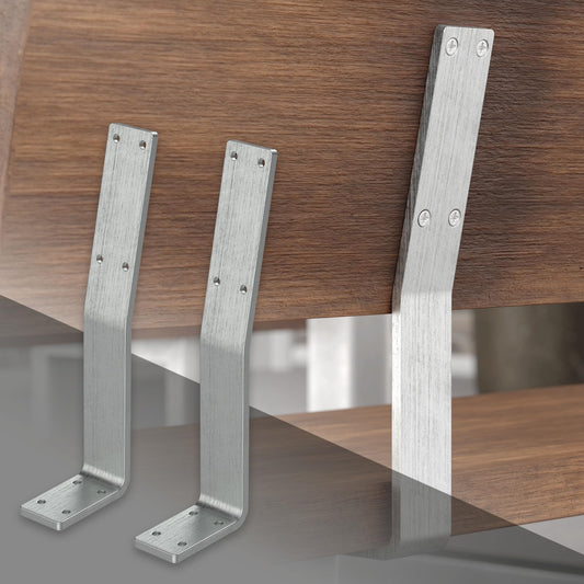ML-Design 2 Piece Backrest Bracket, Silver, made of stainless steel, 345x90x50 mm, bench backrest, bench back, backrest for screwing, metal backrest bracket profile for seat benches, beds, chairs.