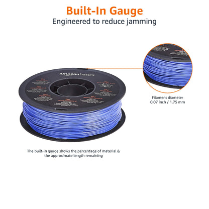 Amazon Basics 3D printer filament made of TPU plastic, 1.75 mm, 1 kg spool, Blue