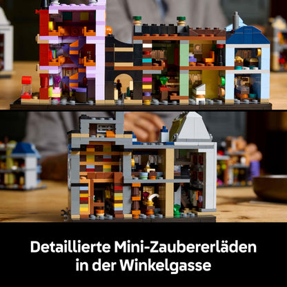 LEGO Harry Potter Diagon Alley - Display Miniature Street - 12 Microfigures to collect, incl. Harry Potter, Draco Malfoy, Hermione Granger - Gift for adults 76444