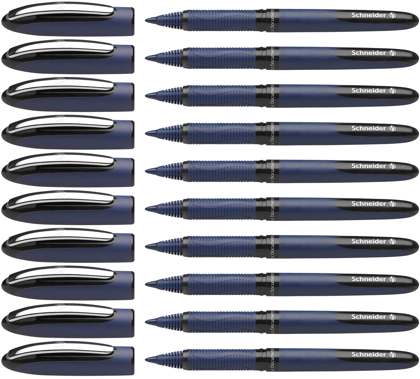 Schneider 183001 One Business Rollerball Pen (Document-proof with 0.6mm line width, Made in Germany) 10 pack, black