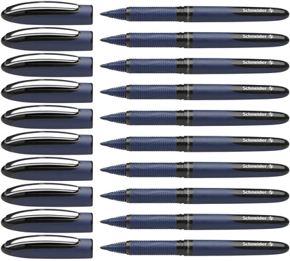 Schneider 183001 One Business Rollerball Pen (Document-proof with 0.6mm line width, Made in Germany) 10 pack, black