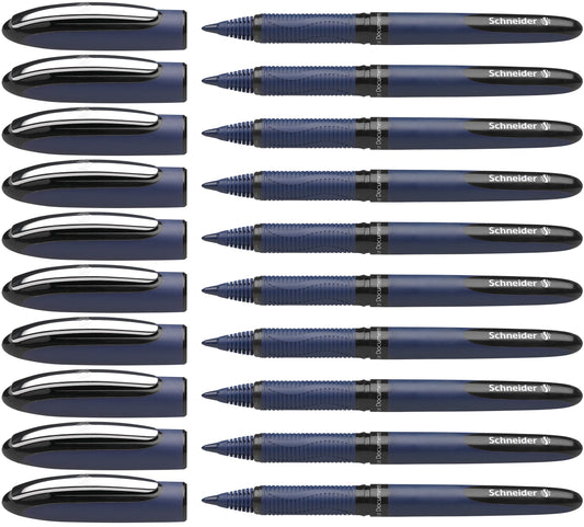 Schneider 183001 One Business Rollerball Pen (Document-proof with 0.6mm line width, Made in Germany) 10 pack, black