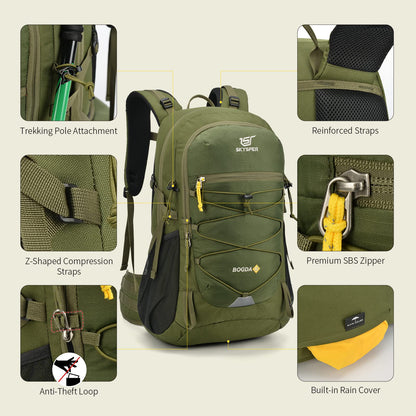 SKYSPER BOGDA 35 hiking backpack 35L with back ventilation & hydration system trekking backpack made of breathable 3D Air Mesh polyester camping outdoor hiking pack