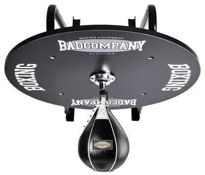 Professional Speedball Platform Set including swivel bearing black and leather punch ball medium black/boxing apparatus for wall mounting