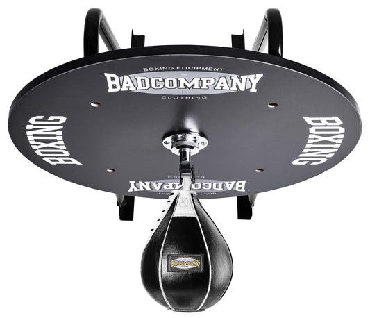 Professional Speedball Platform Set including swivel bearing black and leather punch ball medium black/boxing apparatus for wall mounting