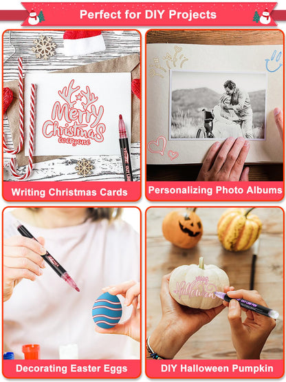 YITHINC Glitter Pens Magical Pens, Advent Calendar Fillers for Kids, Girls Gifts 4-12 years, Santa Gifts for Kids, 48 Outline Pens Magic Pens for Advent Calendar Fillers.