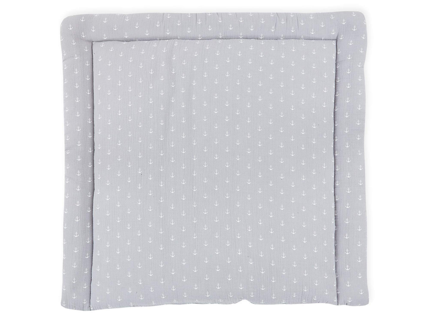 KraftKids MUM112 changing mat in muslin grey anchor, changing mat 75x70 cm (WxD), changing pillow, multicolored, 630 g
