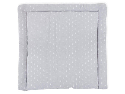KraftKids MUM112 changing mat in muslin grey anchor, changing mat 75x70 cm (WxD), changing pillow, multicolored, 630 g