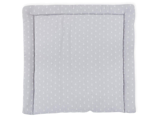 KraftKids MUM112 changing mat in muslin grey anchor, changing mat 75x70 cm (WxD), changing pillow, multicolored, 630 g