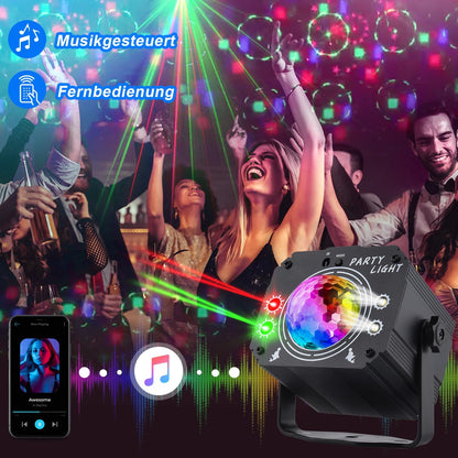 Nigecue 3 in 1 Disco Light Party Light with remote control, Music controlled disco light with strobe, Voice controlled LED DJ party lamp disco ball with 2M USB cable for Halloween Christmas Club Holidays.