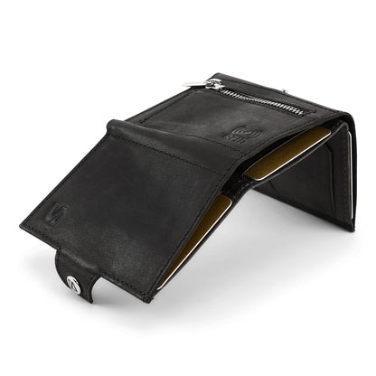 SERASAR | Leather Wallet for Men [Genius] with RFID Protection | Black | Genuine Leather | Cash and Coin Compartment | Includes Gift Box | Great Gift Idea | Men's Wallet
