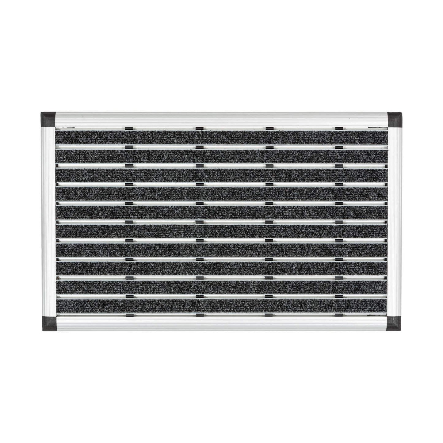 Astra high-quality dirt-trapping mat - outdoor doormat - scraper mat with ramp edges - 100% aluminum frame - 45 x 75 cm - grey