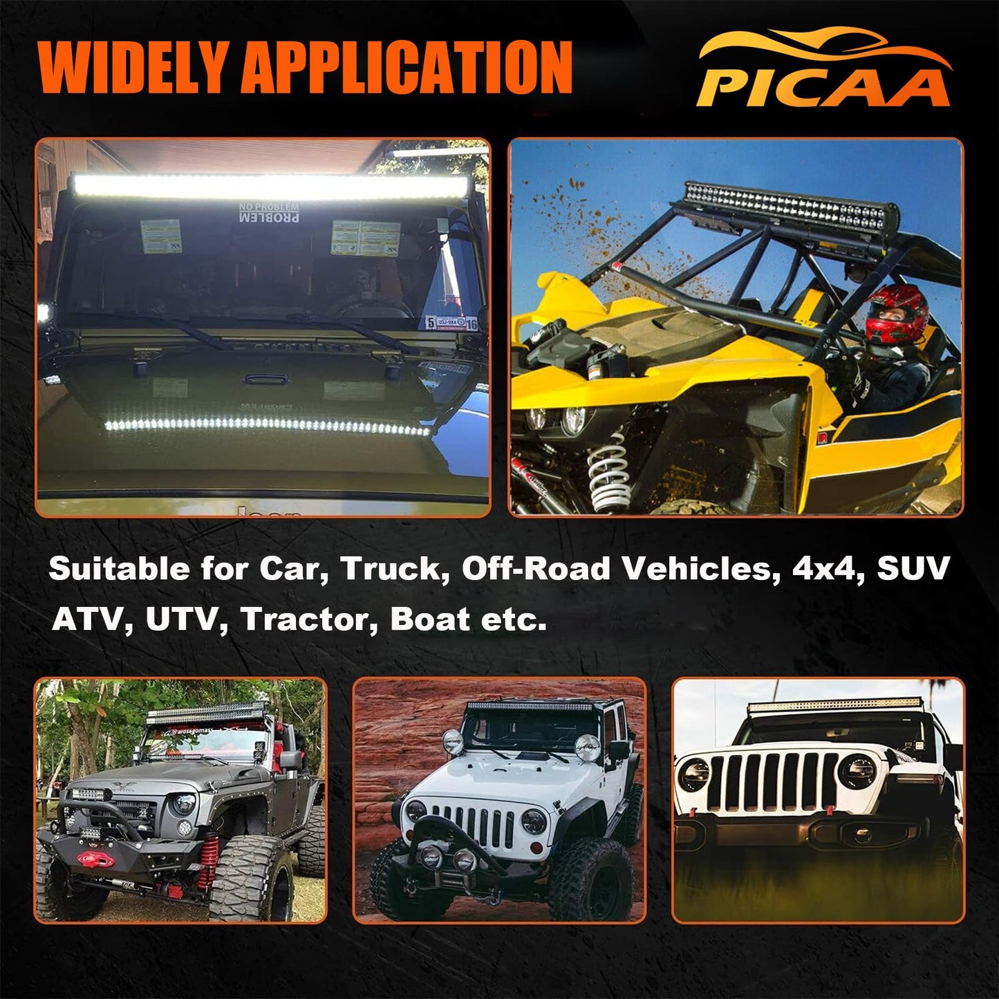 PICAA Curved 32 Inch 180W LED Work Light Bar With Wiring Harness Kit, 12V 24V Led Lightbar Auxiliary Spotlight Headlight for Car Off-Road Truck 4x4 SUV ATV Vehicle Tractor