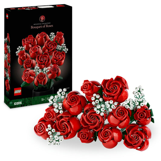 LEGO Icons Bouquet, artificial flowers as room decor & Icons Orchid, Artificial Plant Set with flowers, model kit for adults