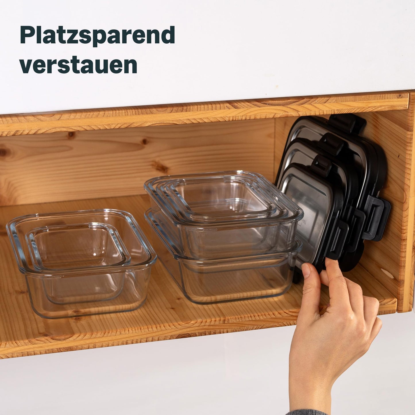 SILBERTHAL glass storage containers with stainless steel lids - airtight - set of 3 - sizes: 1L, 600ml, and 400ml.