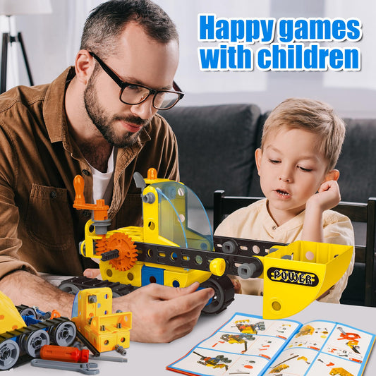 HOMETTER Building Toy for 5-12 Year Old Boys Gift, 6 in 1 Engineering Excavator Toy, Kids STEM Learning Toy Educational Building Kit