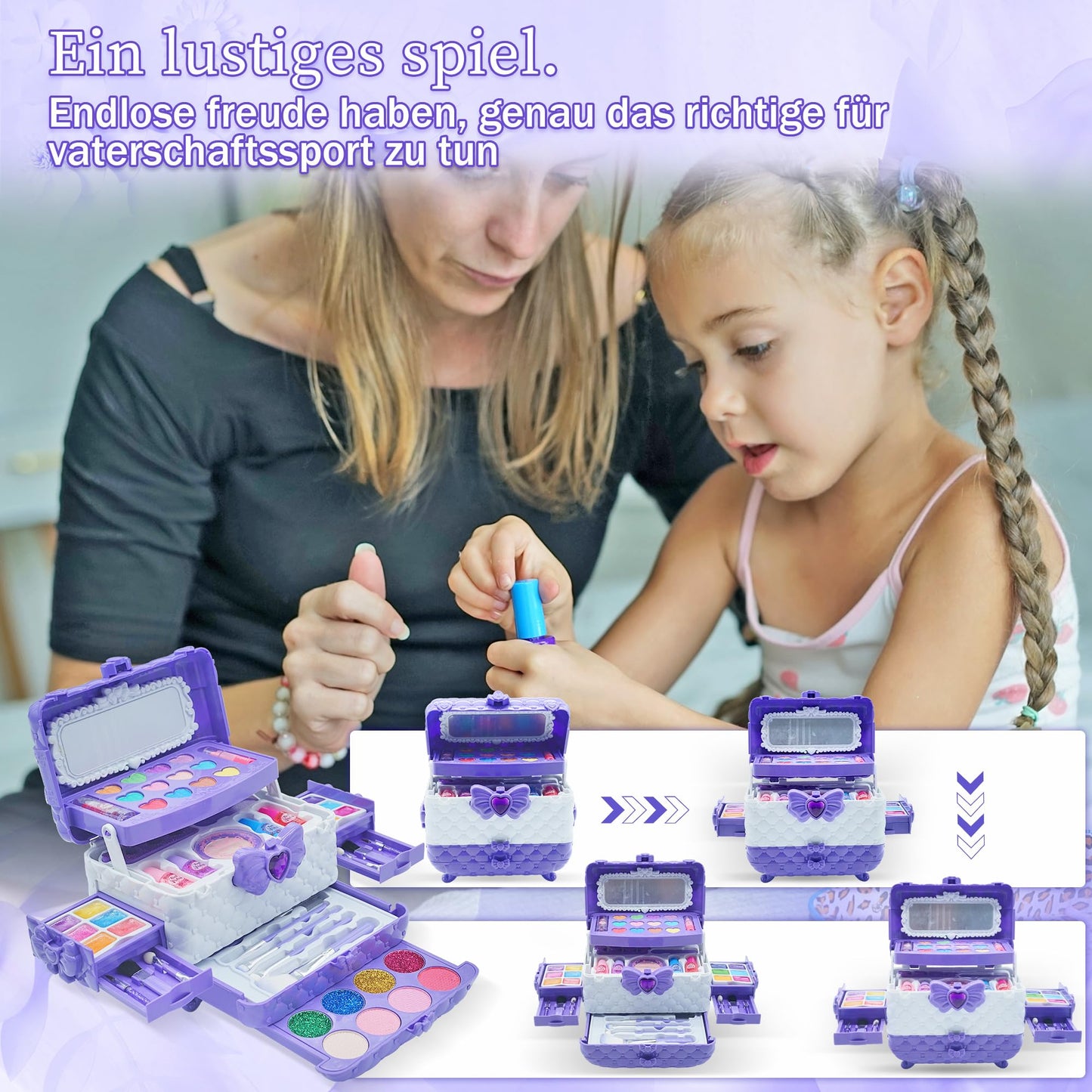 Children's makeup set girls toy gifts - Kids Washable Makeup Case, Makeup Kids Make Up Set Games, Toys for Girls Christmas Birthday Gifts for Girls 4 5 6 7 8 9 10 11 years