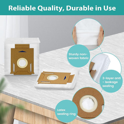 10 pieces of vacuum cleaner bags for ECOVACS DEEBOT OZMO T9/T9+/T9 Plus, n10/n10 plus, N8/N8+/N8 Pro/ N8 Pro plus, T8/T8+/T8 AIVI/T8 AIVI+/T8 MAX, DX93/DDX96, Vac Station dust bag replacement accessory.