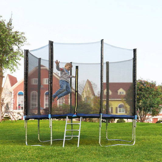 SONGMICS replacement net for round trampoline, Ø 366 cm, safety net for 8 straight posts, round net, black STN12FT