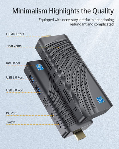 NiPoGi Mini PC Stick, Celeron N4000 Compute Stick Windows 10 Pro, 8GB DDR4 128GB eMMC Stick PC Support 4K HDMI, Bluetooth, WiFi, Portable Mini Computer for Business, Home Office, Travel