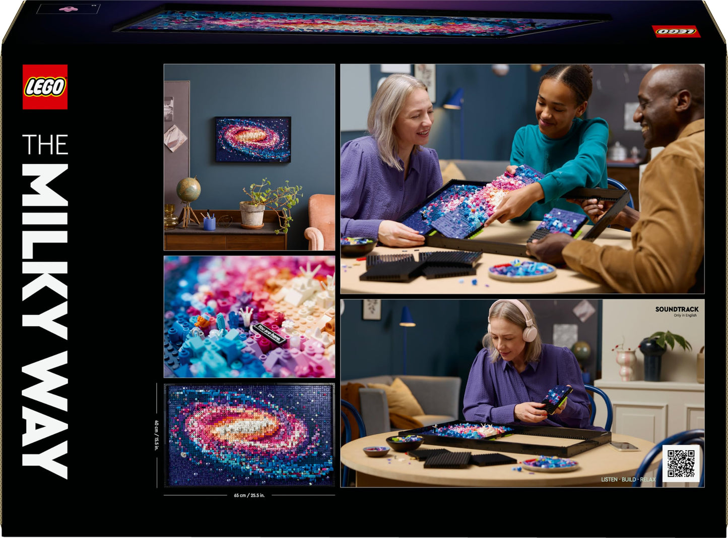 LEGO Art The Milky Way Galaxy, wall decoration, gift for space and astronomy fans, building set for adults, creative activity, solar system and constellations, wall art for the living room 31212