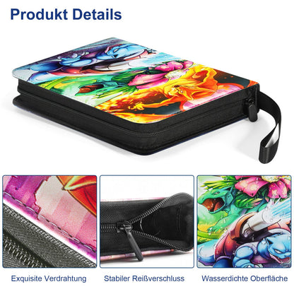 Pokemon card collector's album, 50 pages, holds up to 900 cards. Portable, waterproof PU card holder suitable for Ninjago cards.
