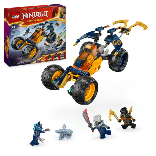 LEGO NINJAGO Arin's Ninja Terrain Buggy, ninja toy with car, dragon, and 4 mini-figures & NINJAGO Riyu the Baby Dragon, dragon toy.