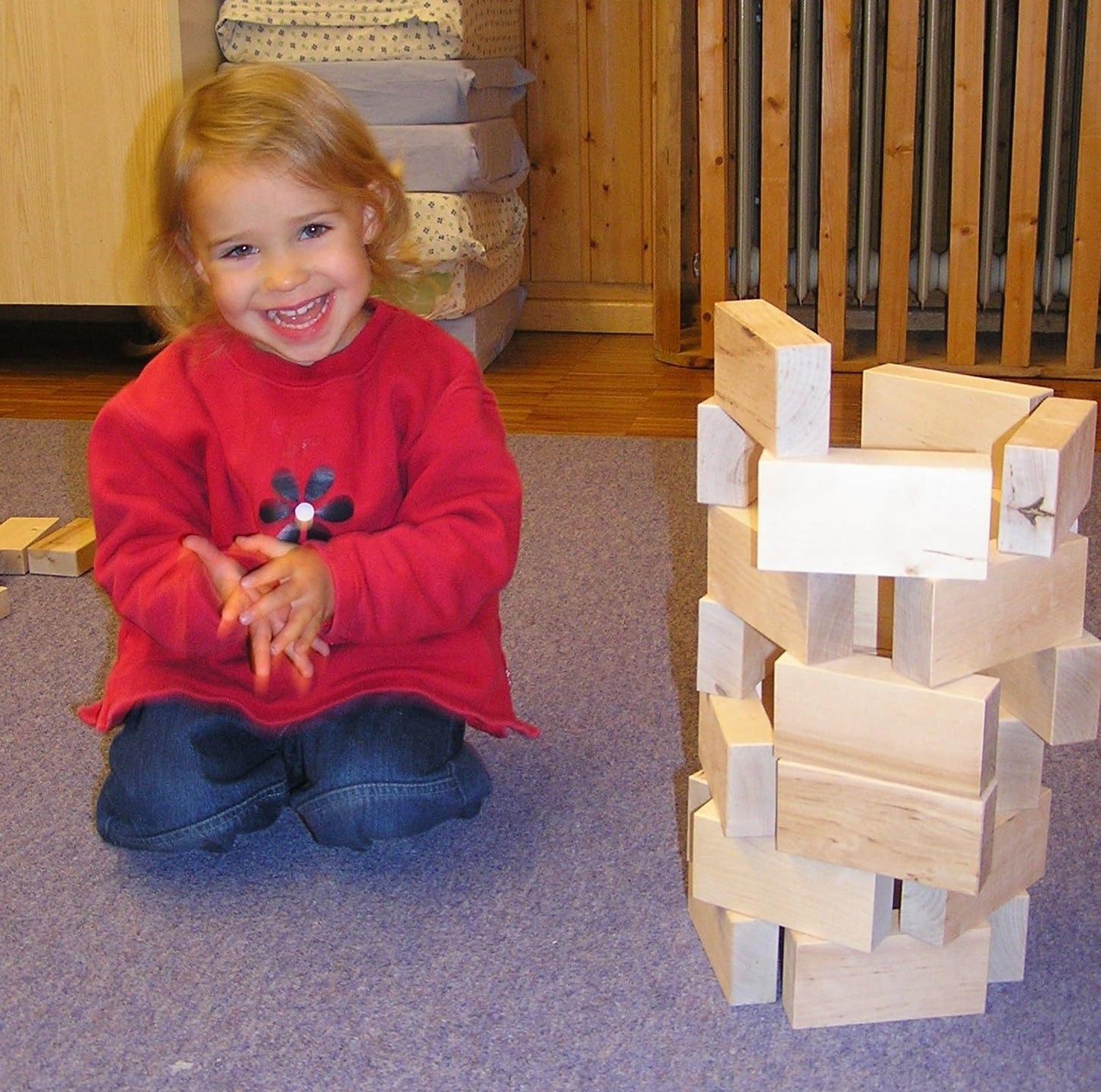 Building Blocks Starter Set, 40 untreated blocks for kindergarteners and school children, large blocks made of untreated wood from sustainable forestry.