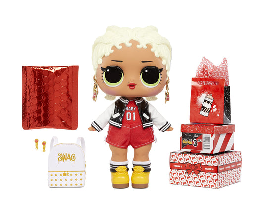 L.O.L. Surprise! Big Baby MC Swag - 28cm big baby doll to collect - fashion, shoes, accessories & more to unbox - 2-in-1 packaging playset - earrings to wear and share - for kids 4+