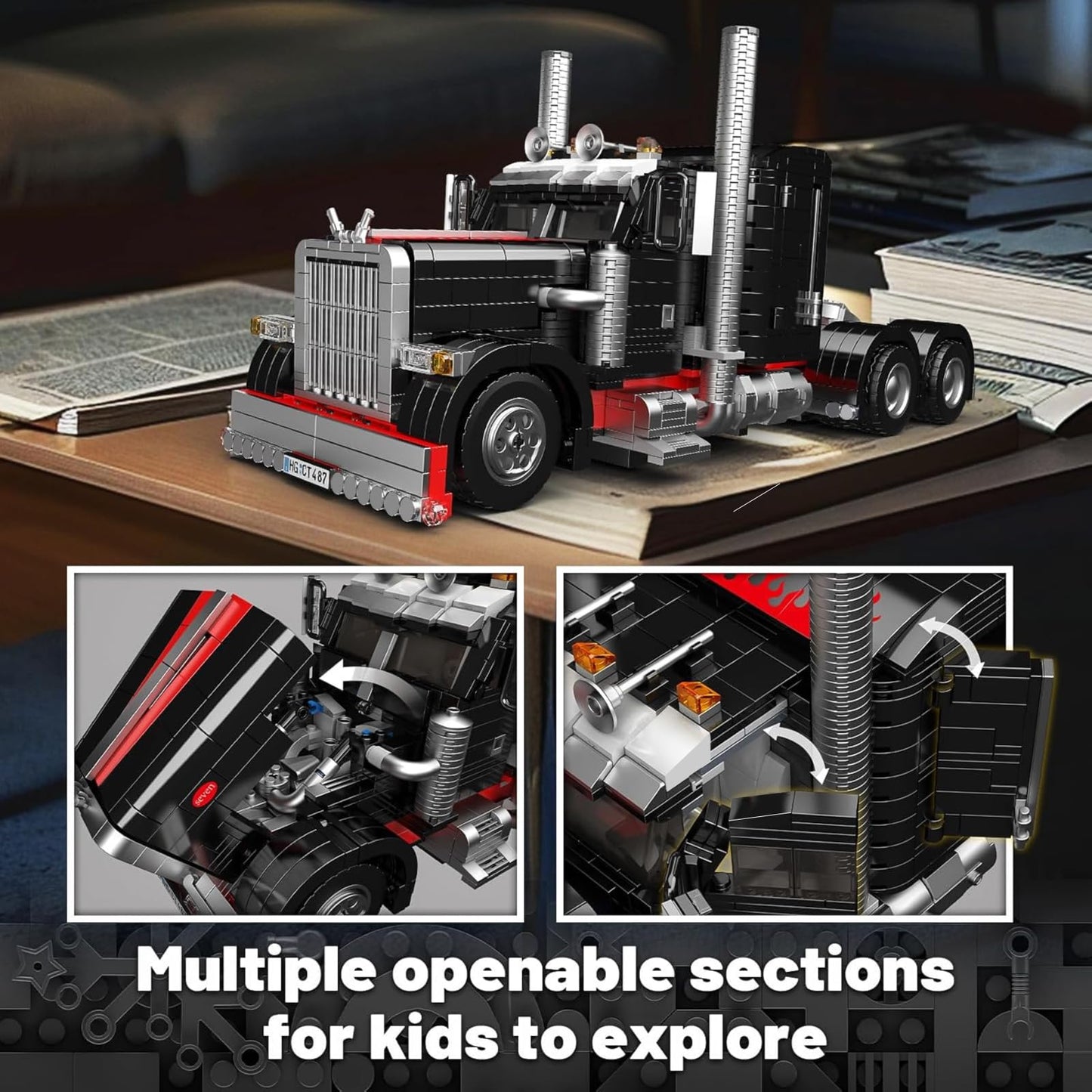 Mould King 10037 Technic Truck Model Kit, Creative Technology Truck Building Blocks Set, Gift Model Toy for Kids/Adults/Vehicle Enthusiasts (1797 Pieces)