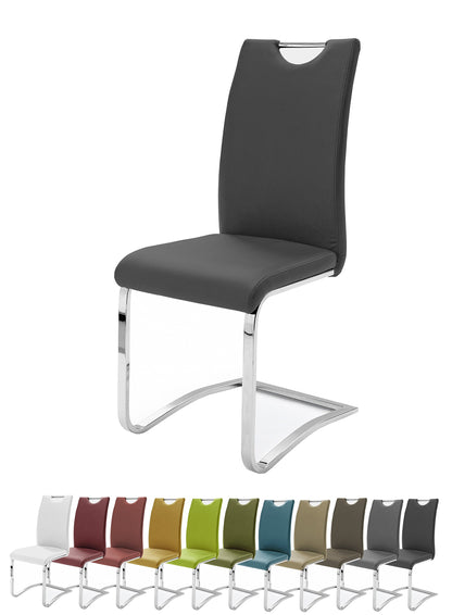 Robas Lund, chair, dining chair, swing chair Cologne, set of 2, black, 57 x 43 x 100 cm.