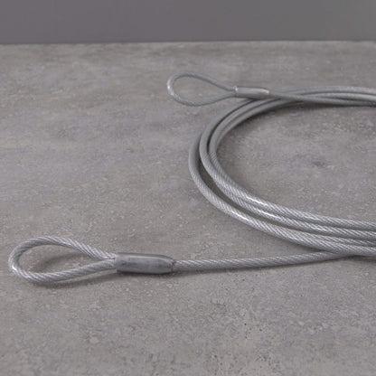 Wire ropes 24 Steel cable coated with eyelets, steel cable with loops, loop cable - theft protection for garden furniture, patio furniture, bicycle | Thickness: 4mm (3 to 4) | Length: 20m