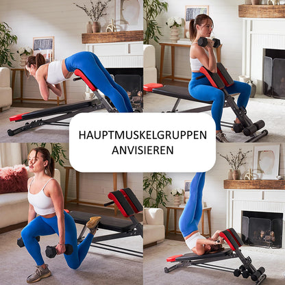 FF Finer Form Multifunctional Weight Bench for full-body workout - Hyperextension, Roman Chair, adjustable ab bench, Incline bench, Flat bench