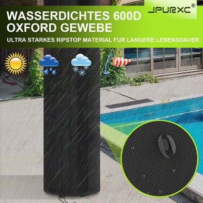 Tinsel covers for outdoor showers, heavy-duty 600D Oxford cover for solar shower with UV and PU coating and high tear resistance, with drawstring and storage bags (220x67cm)